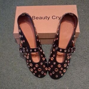 Black and Gold Women's Loafers